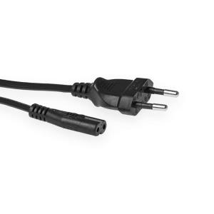 Powercord Euro Male - C7 Female Black 20cm