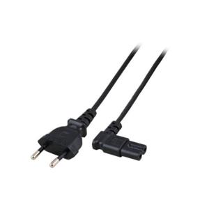 Powercord Euro Male - C7 Female (angled left/right) Black 1m